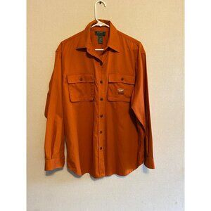 Lauren Ralph Lauren Camp Shirt In Burnt Orange M